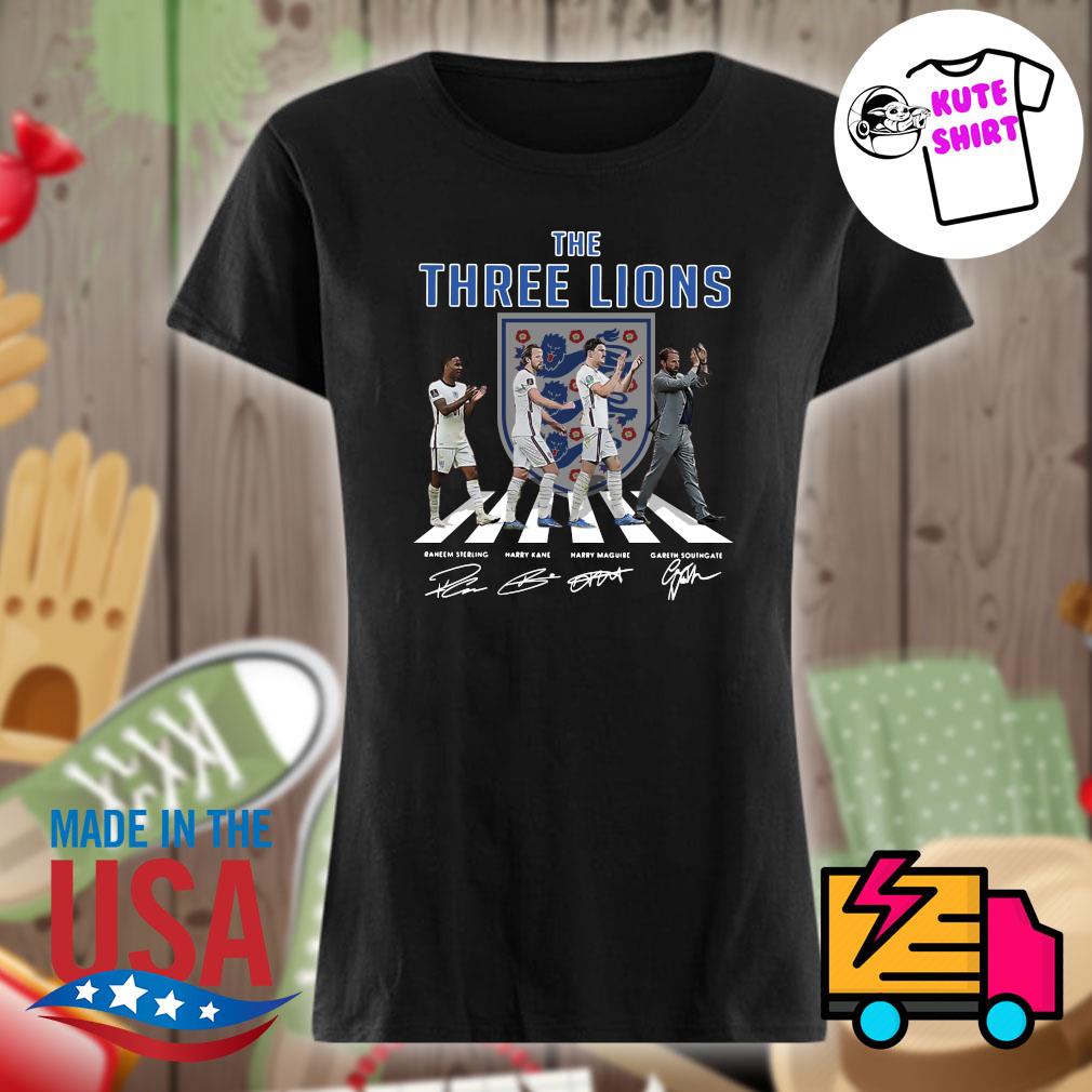The Three Lions England football abbey road signatures s Ladies t-shirt