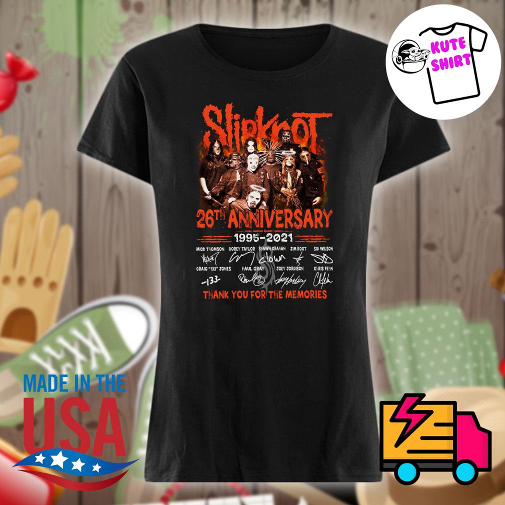 Slipknot 26th anniversary 1995 2021 thank you for the memories s Ladies t-shirt