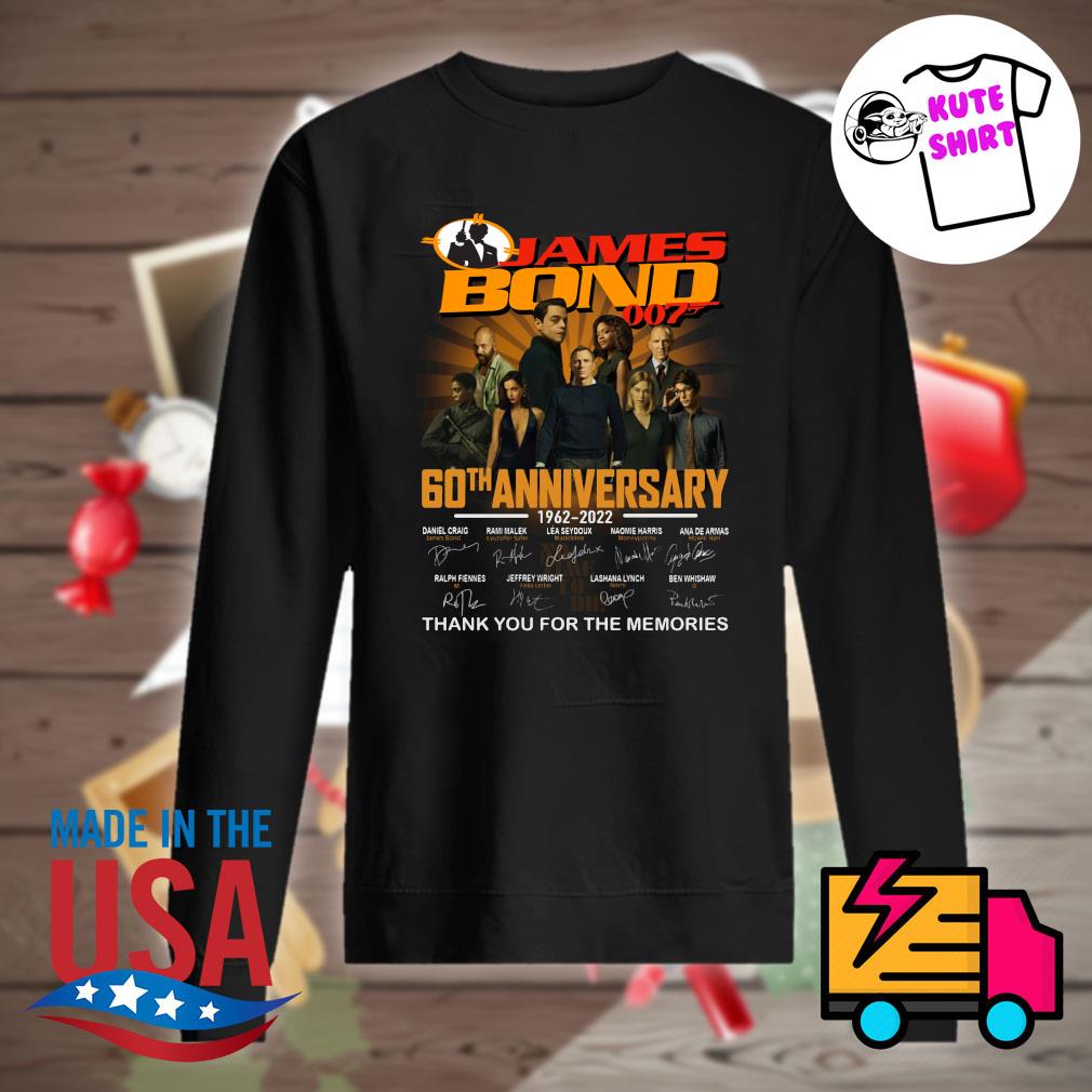 James Bond 007 60th anniversary 1962 2022 signatures thank you for the memories s Sweater