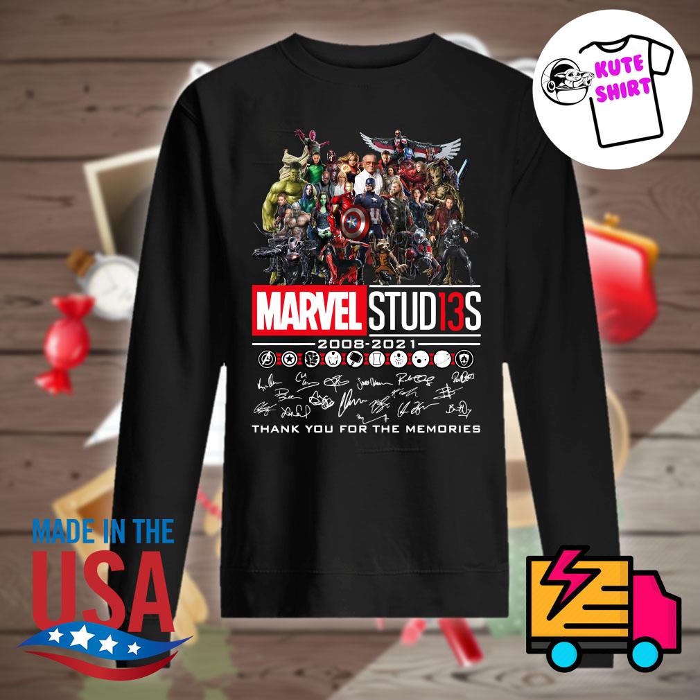 Marvel Studios 13 years 2008-2021 thank you for the memories signatures tee s Sweater