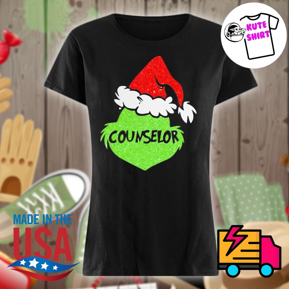 Santa Grinch Hat Counselor Christmas s Ladies t-shirt