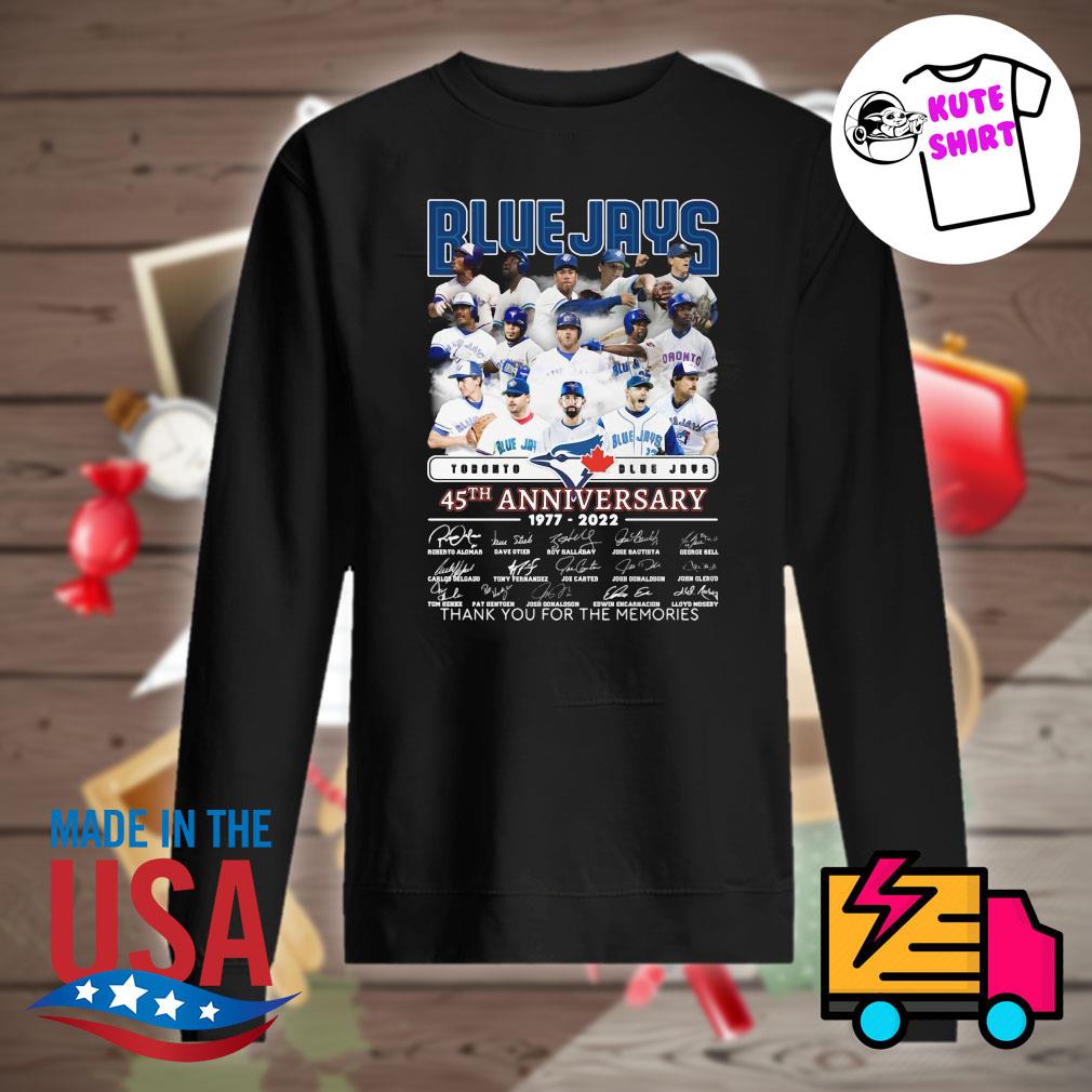 Toronto Blue Jays 45th anniversary 1977 2022 signatures thank you for the memories s Sweater