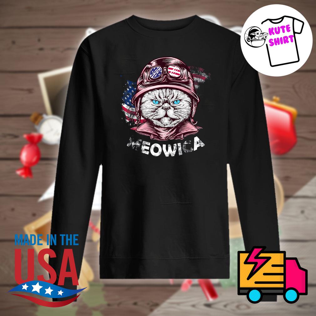 Meowica Americat 4th Of July US Flag Cat s Sweater