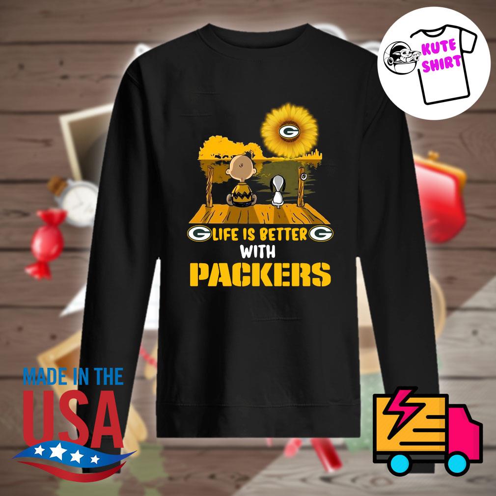 Peanuts Snoopy And Charlie Brown Life Is Better With Packers Shirt Hoodie Tank Top Sweater And Long Sleeve T Shirt