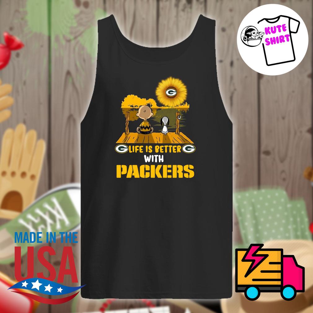 Peanuts Snoopy And Charlie Brown Life Is Better With Packers Shirt Hoodie Tank Top Sweater And Long Sleeve T Shirt